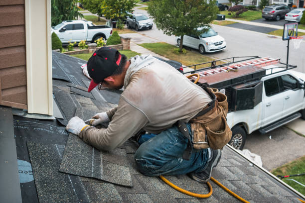 Professional Flat Roof Repair technician working in Elizabeth, IL